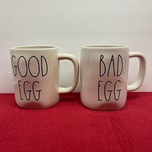 Rae Dunn Good Egg Bad Egg Easter mugs